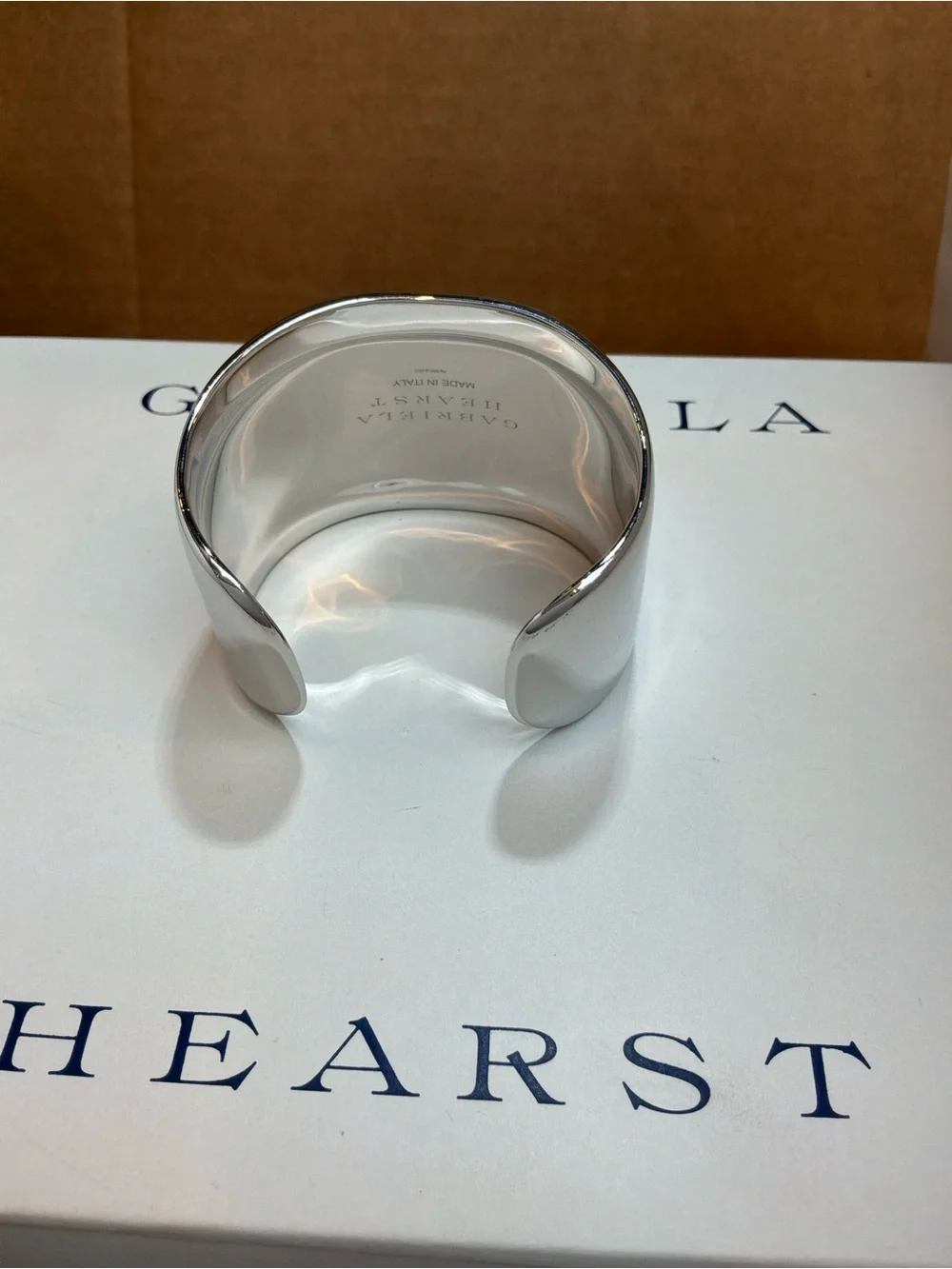 NIB Gabriela Hearst Polished Silver Wide Cuff Bangle AG925 Solid Silver